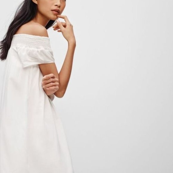 Aritzia Talula Horatio Off the Shoulder icy blue Dress - Picture 2 of 7